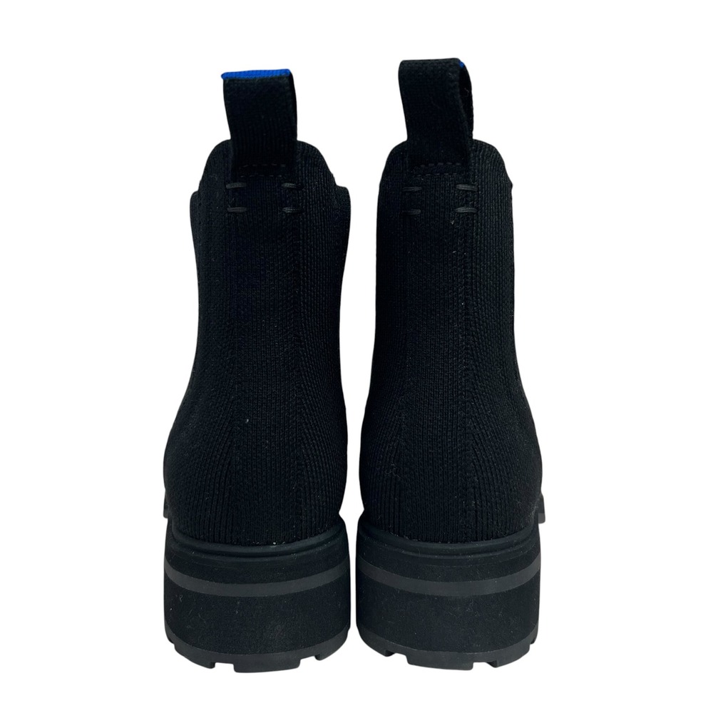 Rothy's Lug Ankle Boot in Onyx Black SZ 6.5 Sustainable Comfort Minimalist - Picture 4 of 10